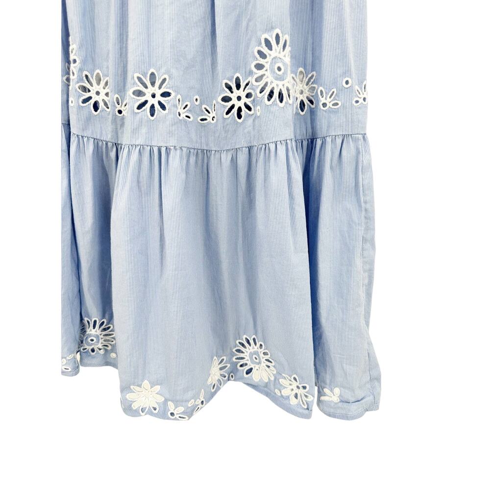 Draper James Baby Blue Embroidered Emily Midi Dress Size 4 - Picture 4 of 6